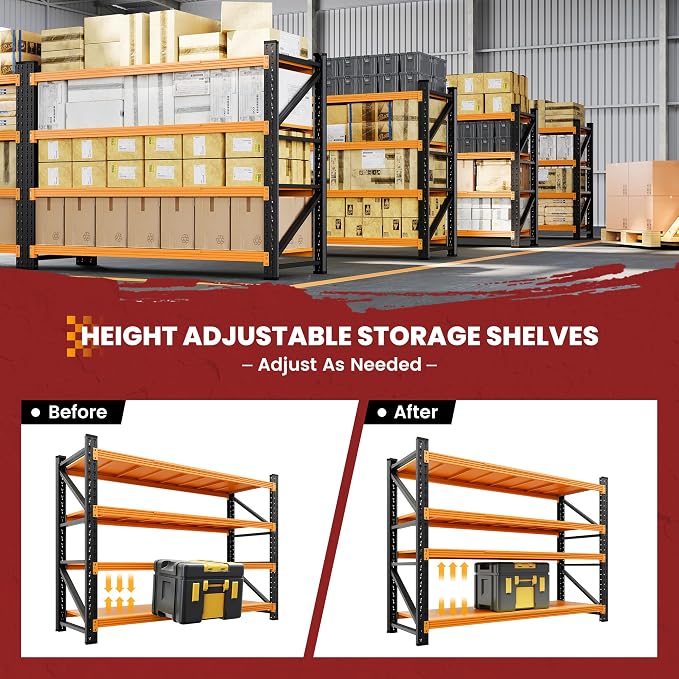 60" Wide Storage Shelves, 5000LBS Garage Shelving Heavy Duty, Standing Shelf - Image 4