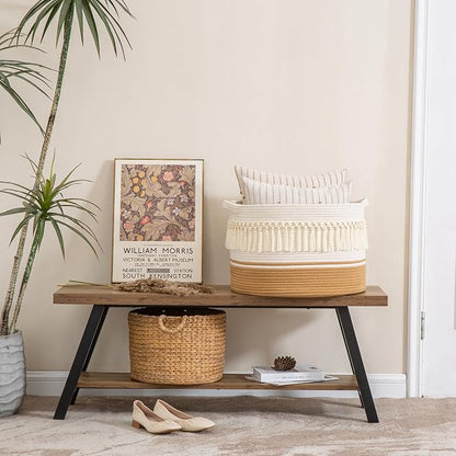 KAKAMAY Large Blanket Basket, Woven Baskets - Image 6