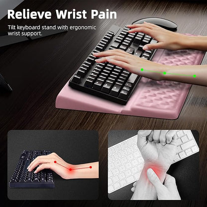 Ospelelf Keyboard Wrist Rest Pad, Comfy Ergonomic Keyboard Stand Riser Holder - Image 2