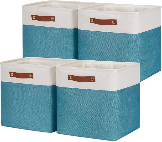 HNZIGE Fabric Storage Cubes Baskets, 13 Inch Cube Storage Bins by HNZIGE