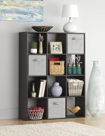 Whitmor 12 Cube Storage Organizer, 4 Tier Stackable Mdf Wood Bookcase, Open - Image 2