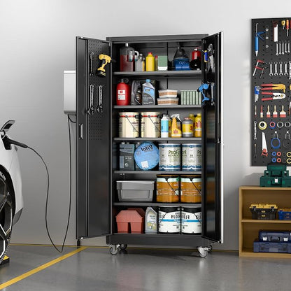 71" H×34" W×18" D Metal Garage Storage Cabinet - Image 4