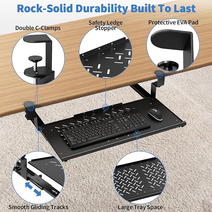 Keyboard Tray Under Desk - Image 7