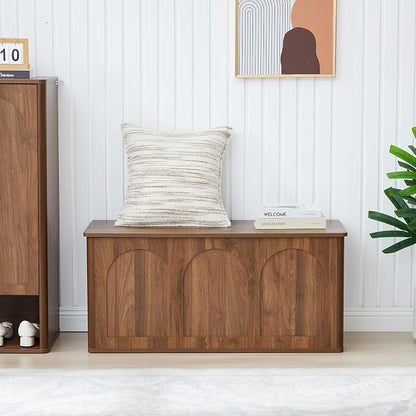 Storage Chest, Farmhouse Wooden Shoe Storage Bench - Image 6