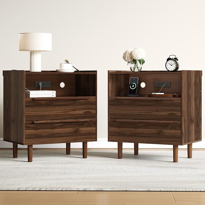 Mid-Century Modern Nightstands Set of 2 by RIHHA