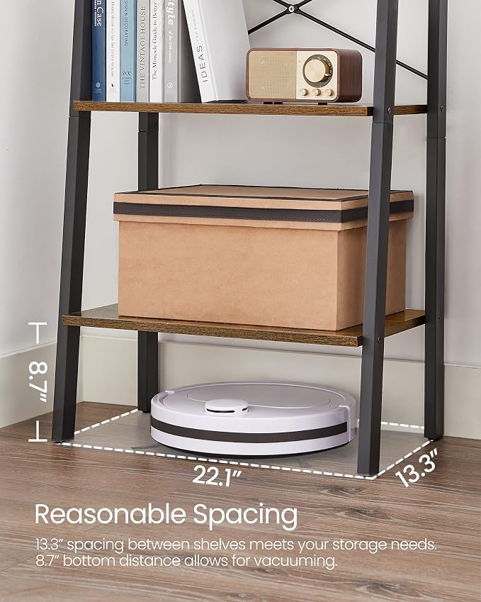 VASAGLE Ladder Shelf, 5-Tier Bookshelf, Storage Rack, Bookcase - Image 8