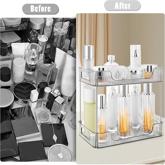 2-Tier Bathroom Counter Organizer Countertop Storage, Dresser Organizer Vanity - Image 3