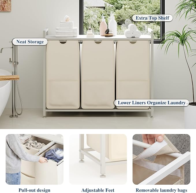 Garvee Laundry Basket Organizer, Laundry Hamper - Image 4