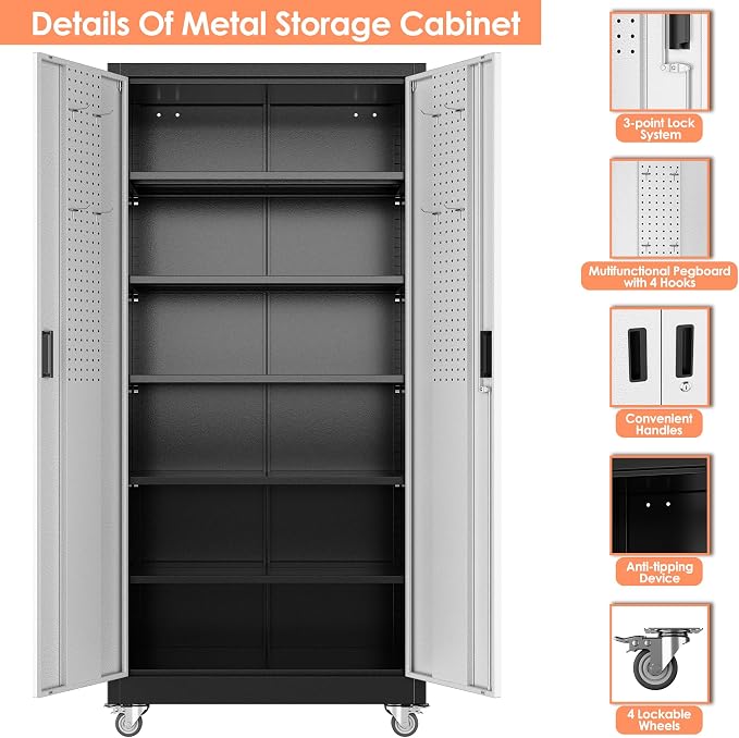 Aobabo Garage Metal Storage Cabinet - Image 4