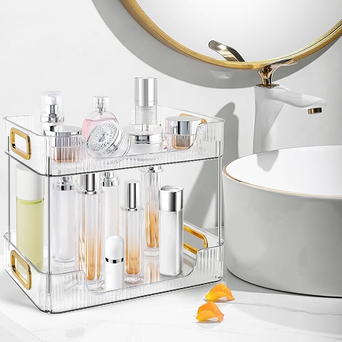 2-Tier Bathroom Counter Organizer Countertop Storage, Dresser Organizer Vanity - Image 6