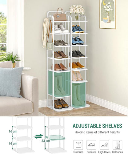 Hzuaneri 8 Tiers Vertical Shoe Rack, Narrow Shoe Tower, Tall Shoes Shelf - Image 4