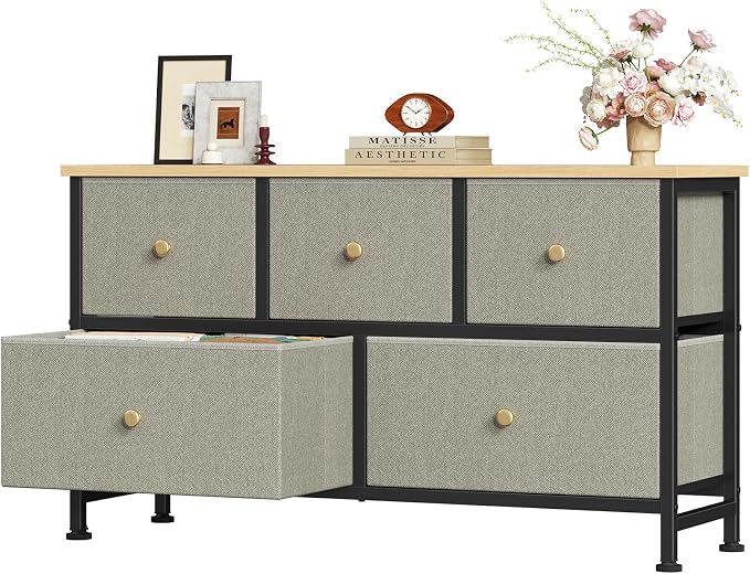 OLIXIS 5 Drawer Dresser for Bedroom, Storage Organizer Unit for Closet | Chest by OLIXIS