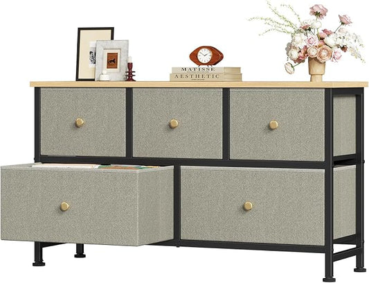 OLIXIS 5 Drawer Dresser for Bedroom, Storage Organizer Unit for Closet | Chest by OLIXIS