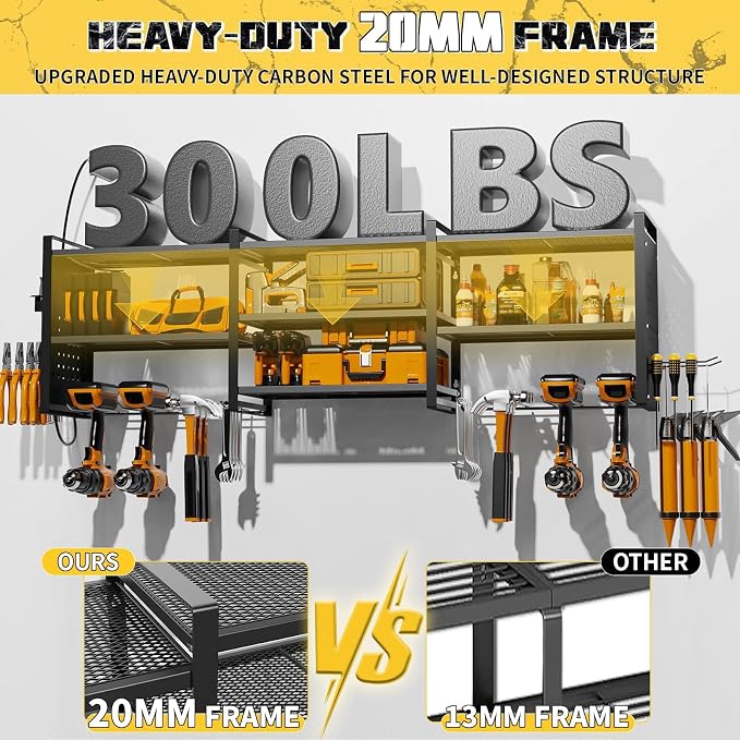Power Tool Organizer with Charging Station Wall Mount, 3 Layer Expanded Heavy - Image 5