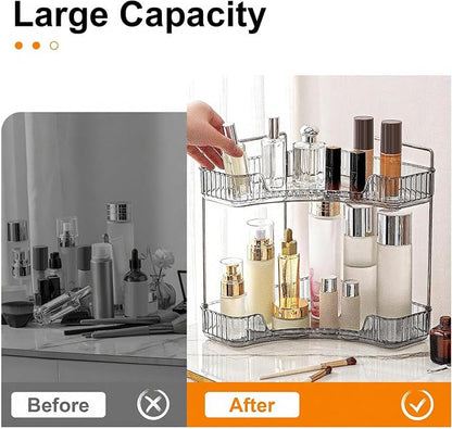 Corner Bathroom Countertop Organizer, 2 Tiers Vanity Trays - Image 3