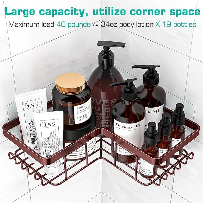 YASONIC Corner Shower Caddy, Rustproof Stainless Steel, No Drilling Wall - Image 2
