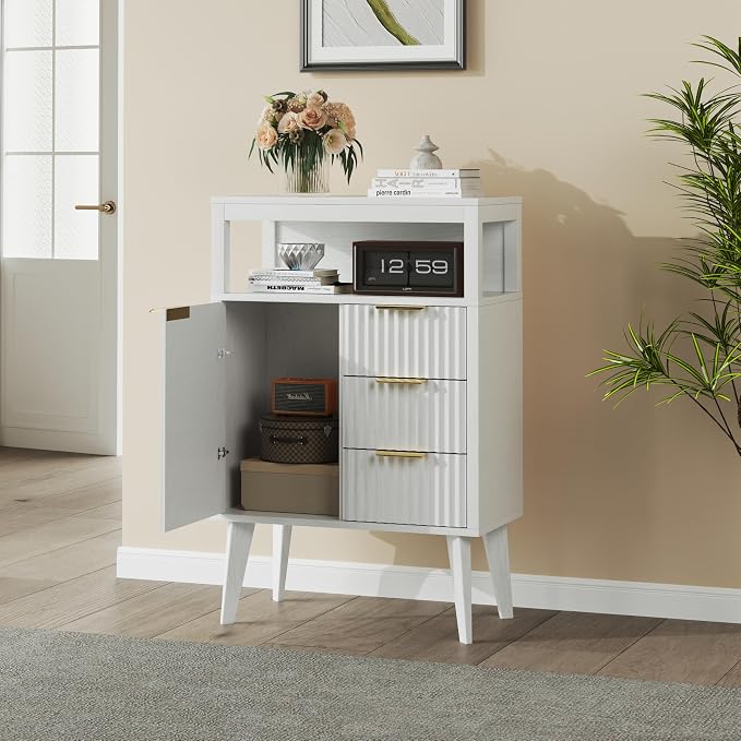 White Bathroom Floor Cabinet - Image 4