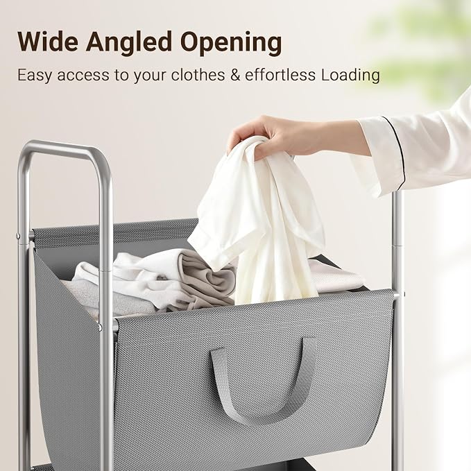 ELYKEN 120L Vertical Rolling Laundry Hamper - Image 5
