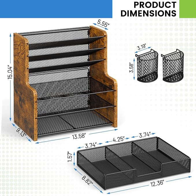 DAOUTIME 6-Tier Mesh Desk Organizer - Image 7