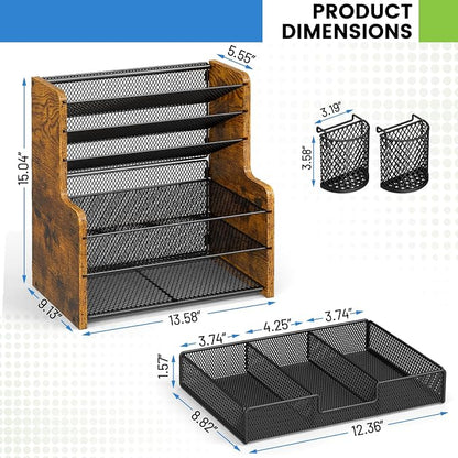 DAOUTIME 6-Tier Mesh Desk Organizer - Image 7