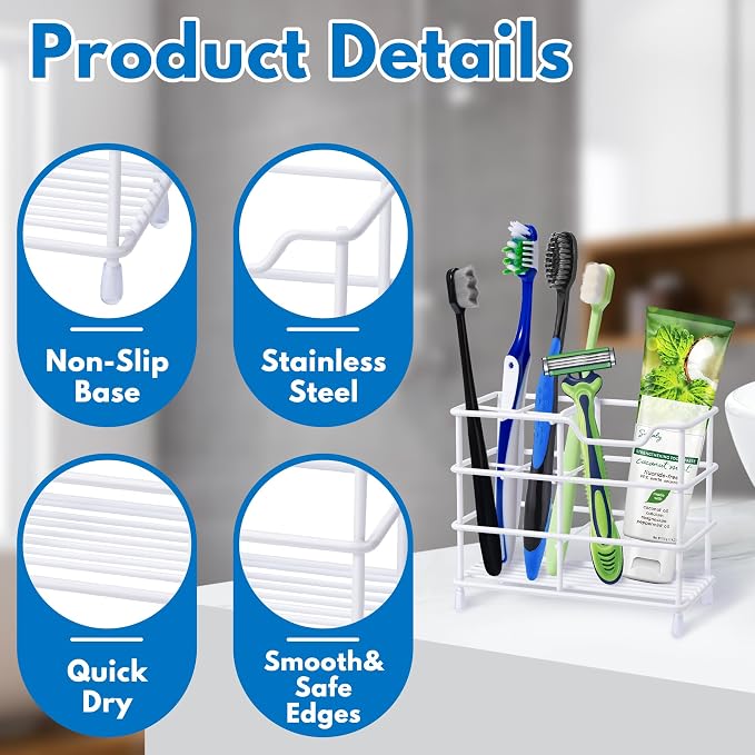 Urbanstrive 304 Stainless Steel Bathroom Toothbrush Holder Toothpaste Holder - Image 6