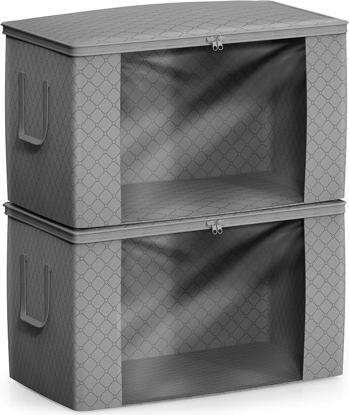 Sorbus Foldable Storage Bag Organizers, Large Clear Window & Carry Handles - Image 7