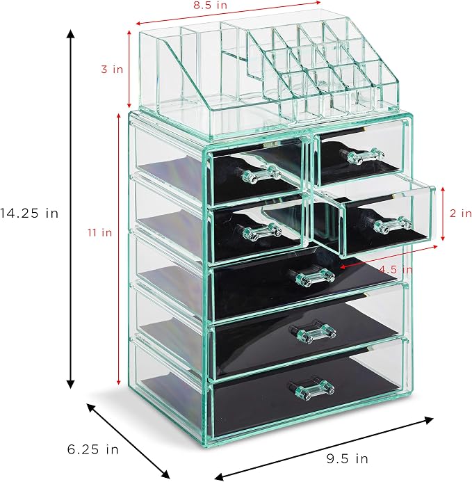 Sorbus Clear Cosmetic Makeup Organizer - Image 4