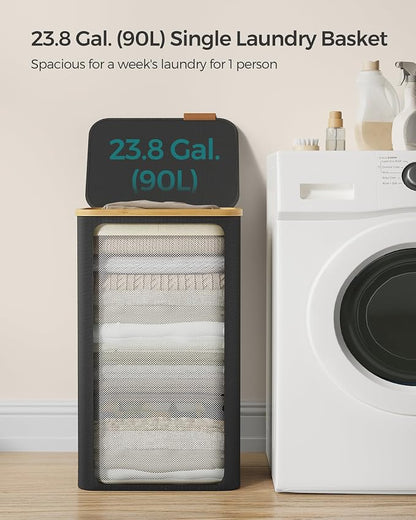 SONGMICS Laundry Hamper with Lid, Large Laundry Basket, 23.8 Gallons, Removable - Image 3