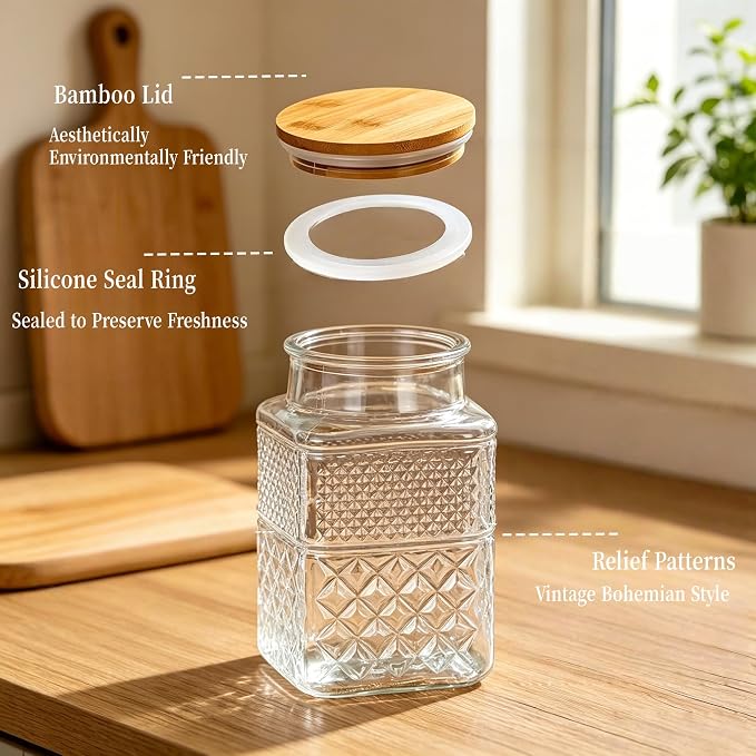 Large Glass Storage Jar, 60 FL OZ Glass Food Storage Containers - Image 5