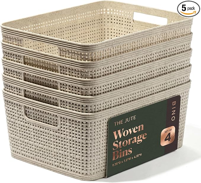 BINO | Woven Plastic Basket | Small, Space by BINO