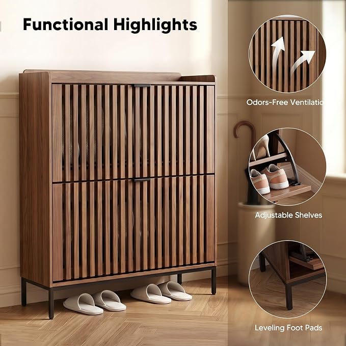 Shoe Cabinet for Entryway, Slim Freestanding Shoe Rack Organizer - Image 5