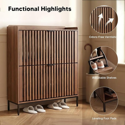 Shoe Cabinet for Entryway, Slim Freestanding Shoe Rack Organizer - Image 5