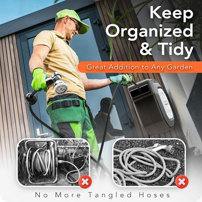 135 ft x 1/2" HOZEREEL Heavy Duty Retractable Garden Hose Reel, Garden Hose - Image 8