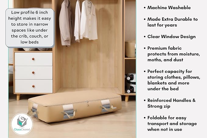 Under Bed Storage Containers for Toys, Shoes etc. Underbed Organizer Bag that - Image 6