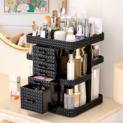 360 Rotating Makeup Organizer for Vanity, Large Skin Care Organizer by BOCONY