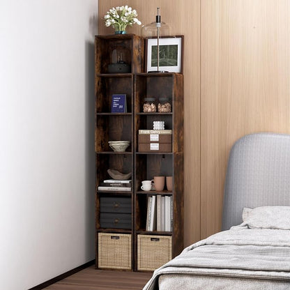 Cube Storage Organizer, 6 Cube Retro Bookshelf, Freestanding 6 Tier Open Shelf - Image 7