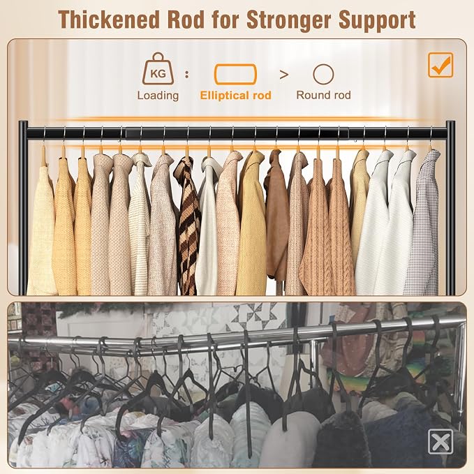 EAGMAK Heavy Duty Clothes Rack Load 420 LBS, Rolling Garment Rack - Image 3