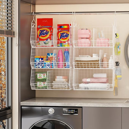 7 Tier Hanging Closet Organizer and Storage, Foldable Wire Closet Shelving - Image 6
