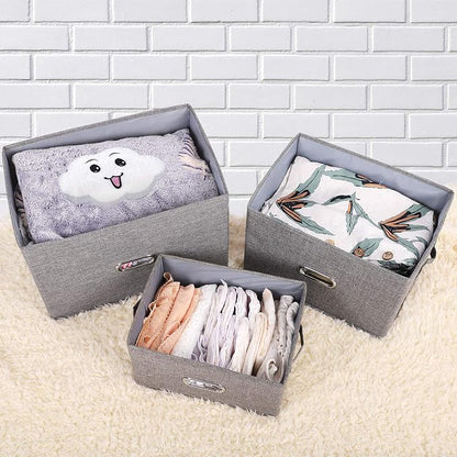 Large Linen Fabric Foldable Storage Bins - Image 4