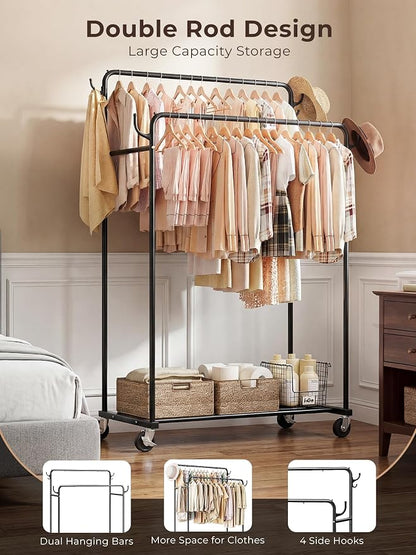 Clothes Rack, Rolling Clothing Rack - Image 2