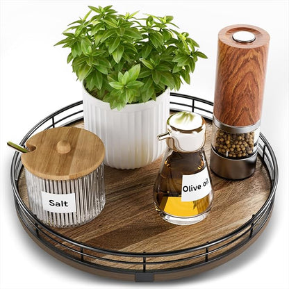 Acacia Wood 10" Lazy Susan Turntable Organizer by HGF