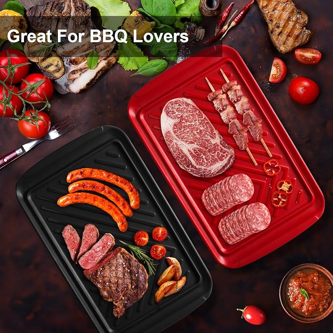 LEHAHA Grilling Prep Trays, Melamine BBQ Prep and Serving Platters and Tray - Image 4