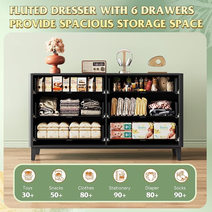 WLIVE Fluted Dresser for Bedroom - Image 4