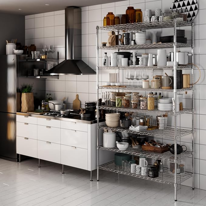 21" Deep x 48" Wide x 86" Height Wire Shelving Kit | 8-Tier | NSF Commercial - Image 6