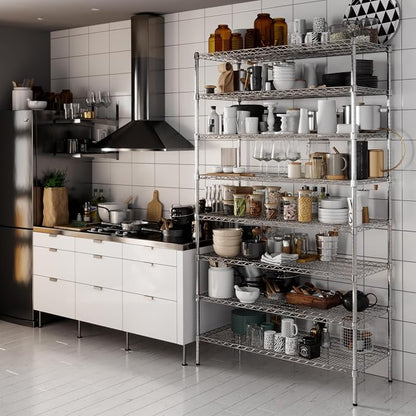 21" Deep x 48" Wide x 86" Height Wire Shelving Kit | 8-Tier | NSF Commercial - Image 6