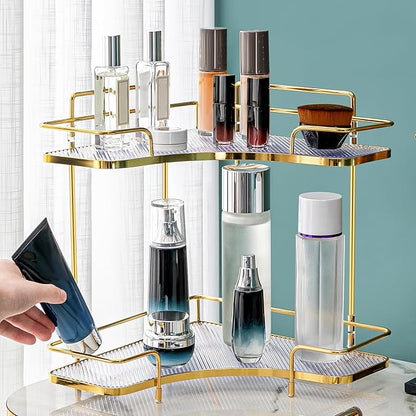 Seoneiro 2 Tier Corner Bathroom Counter Organizer, Cosmetic Skincare Organizer - Image 6