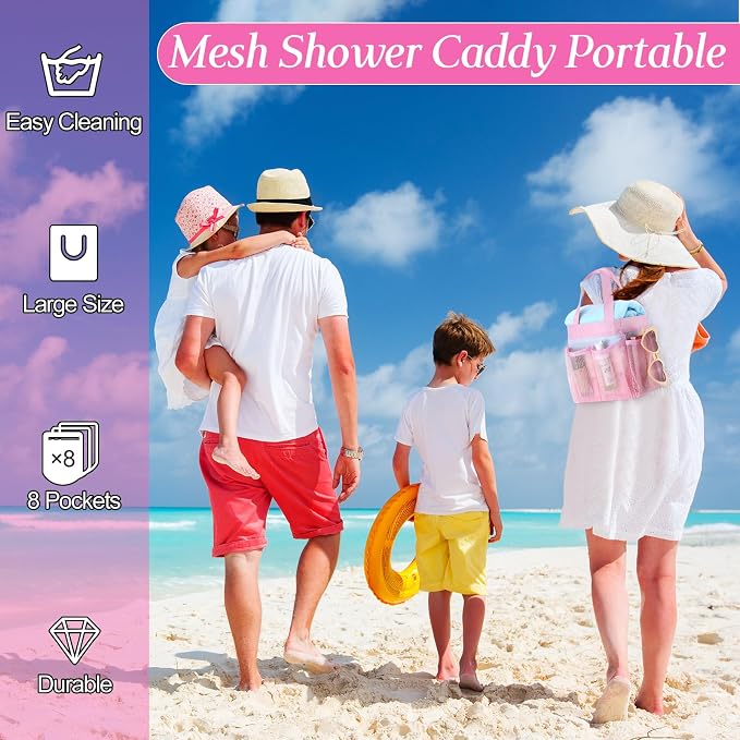 Hillban 4 Pcs Mesh Shower Caddy Portable Shower Caddy - Image 7