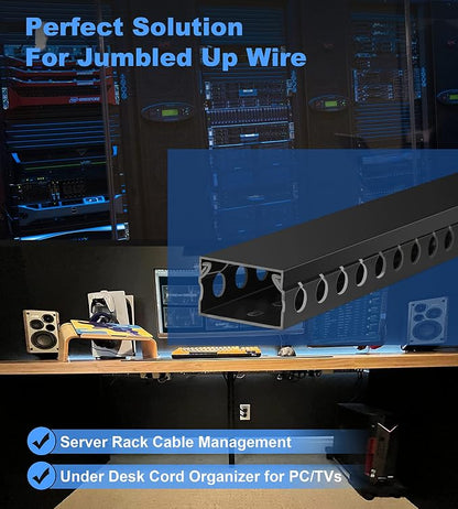 ZhiYo Cable Raceway 78in, Server Rack Cable Management Under Desk Cord Organizer - Image 6