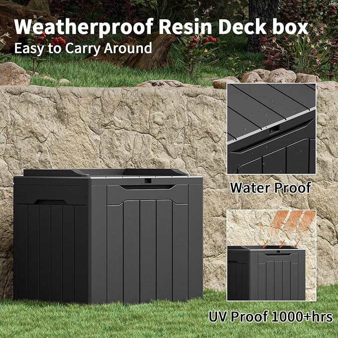 Greesum 31 Gal Resin Deck Box, Outdoor Storage - Image 4