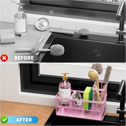 Cisily Pink Kitchen Sink Caddy Organzier - Image 6